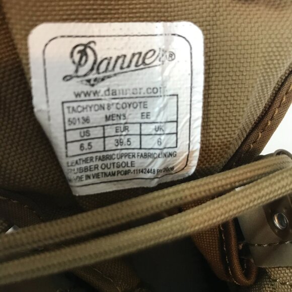 Danner Tachyon 8" Coyote Tactical Combat Boots Mens 6.5EE Leather & Fabric Upper - Picture 4 of 11
